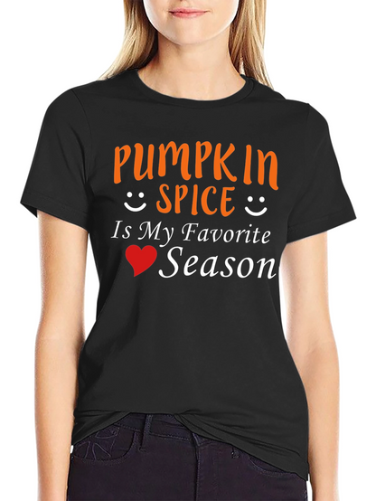 Pumpkin Spice Favorite Season Black T-Shirt