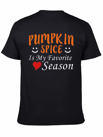Pumpkin Spice Favorite Season Black T-Shirt