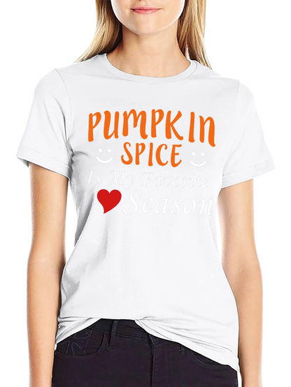 Pumpkin Spice Favorite Season Black T-Shirt