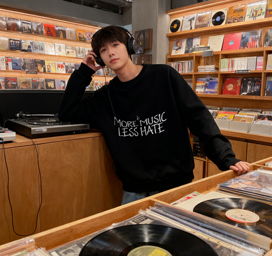 Music-Loving "More Music Less Hate" Graphic Sweatshirt