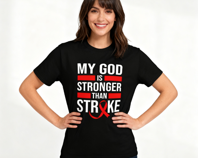 My God Is Stronger Than Stroke Unisex T-Shirt - Stroke Awareness Inspirational Faith Tee for Men & Women