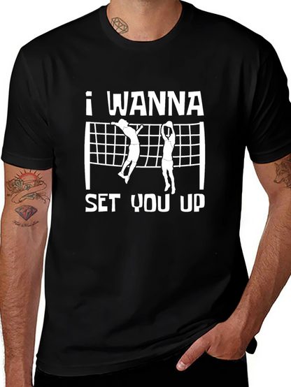 Volleyball Graphic Tee - I Wanna Set You Up