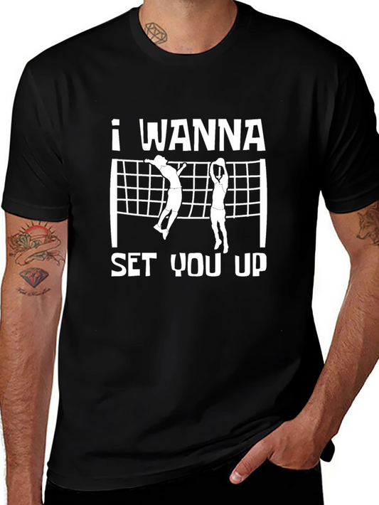 Volleyball Graphic Tee - I Wanna Set You Up