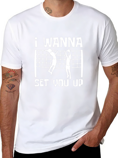 Volleyball Graphic Tee - I Wanna Set You Up