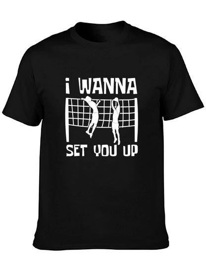 Volleyball Graphic Tee - I Wanna Set You Up
