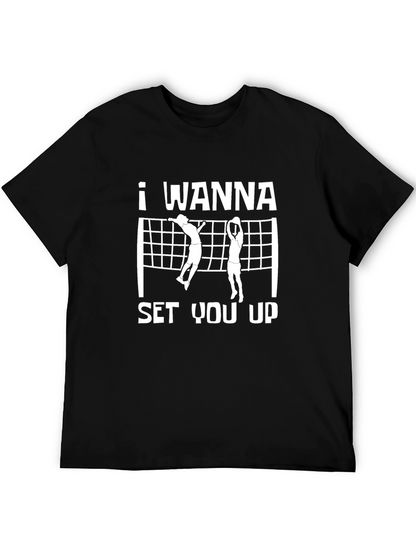 Volleyball Graphic Tee - I Wanna Set You Up