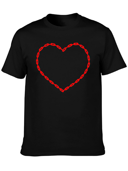 Chain Heart Graphic Tee - Bold Statement Style