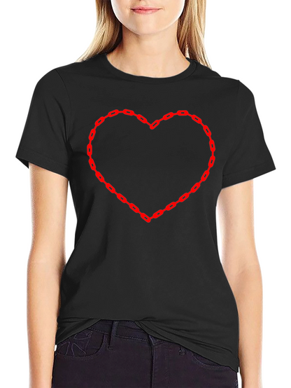 Chain Heart Graphic Tee - Bold Statement Style