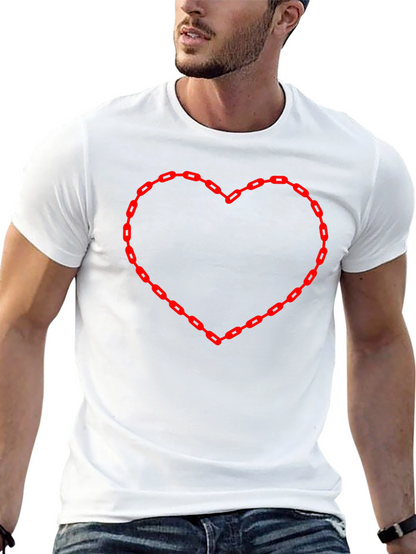 Chain Heart Graphic Tee - Bold Statement Style