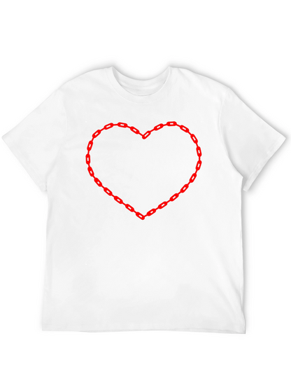 Chain Heart Graphic Tee - Bold Statement Style