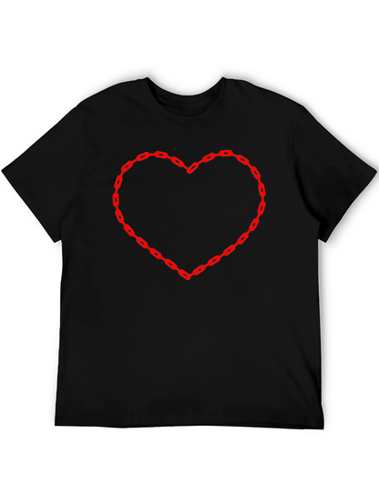 Chain Heart Graphic Tee - Bold Statement Style