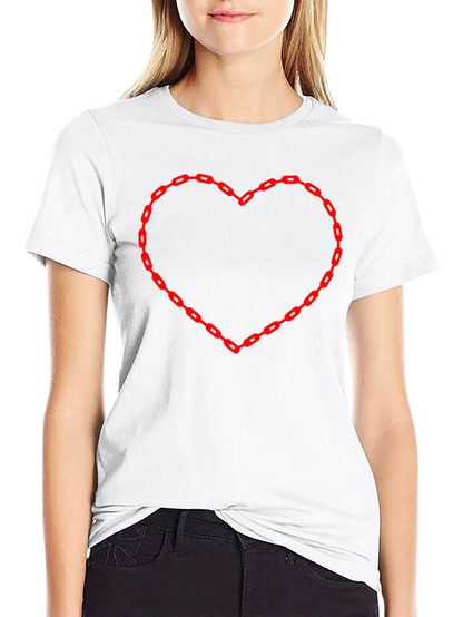 Chain Heart Graphic Tee - Bold Statement Style