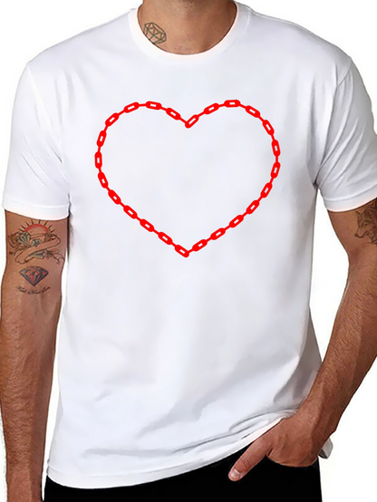 Chain Heart Graphic Tee - Bold Statement Style