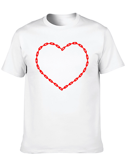 Chain Heart Graphic Tee - Bold Statement Style