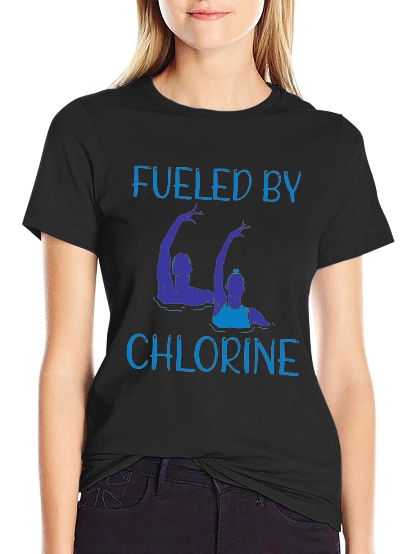 Fueled By Chlorine T-Shirt - Synchronized Swimming Tee