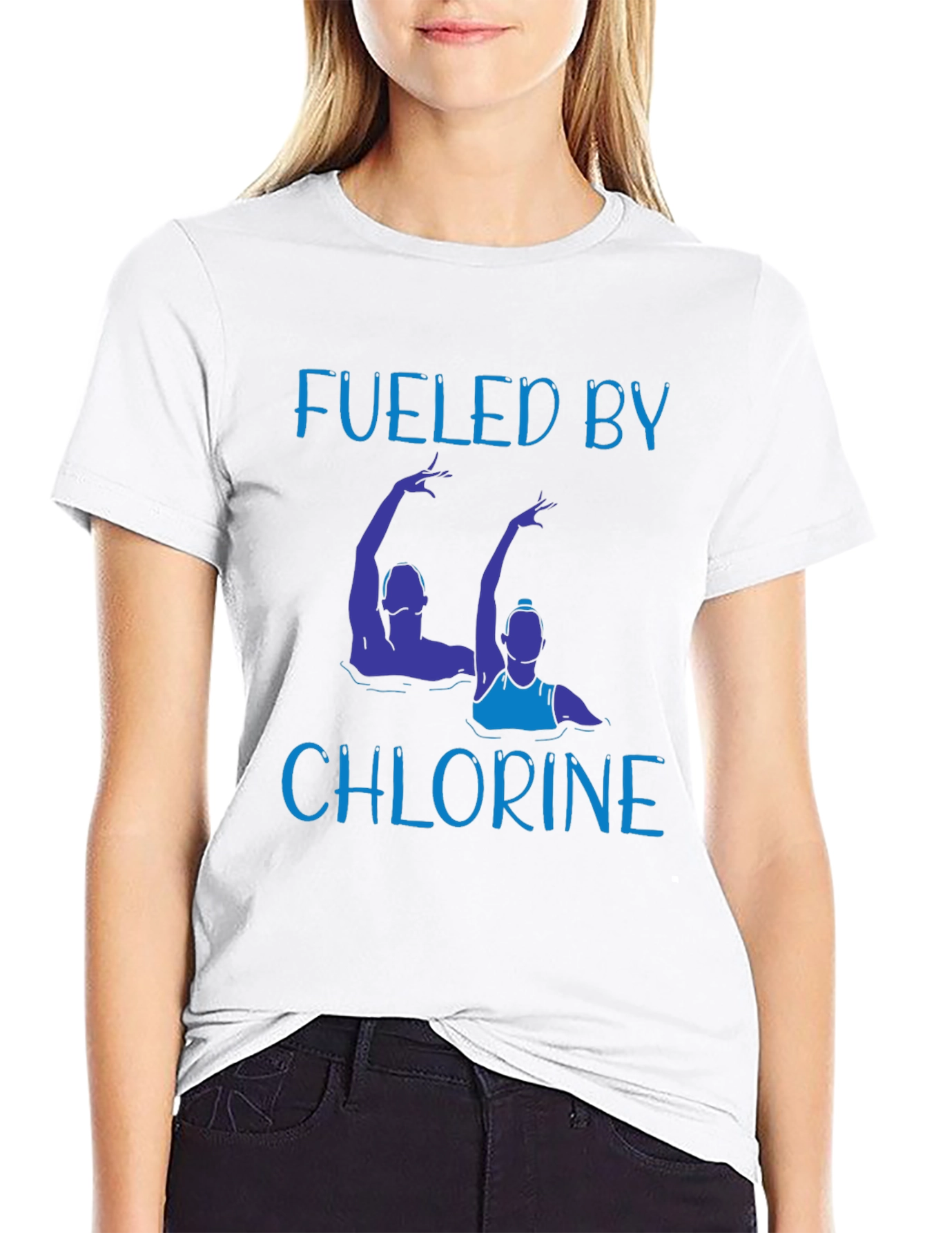 Fueled By Chlorine T-Shirt - Synchronized Swimming Tee