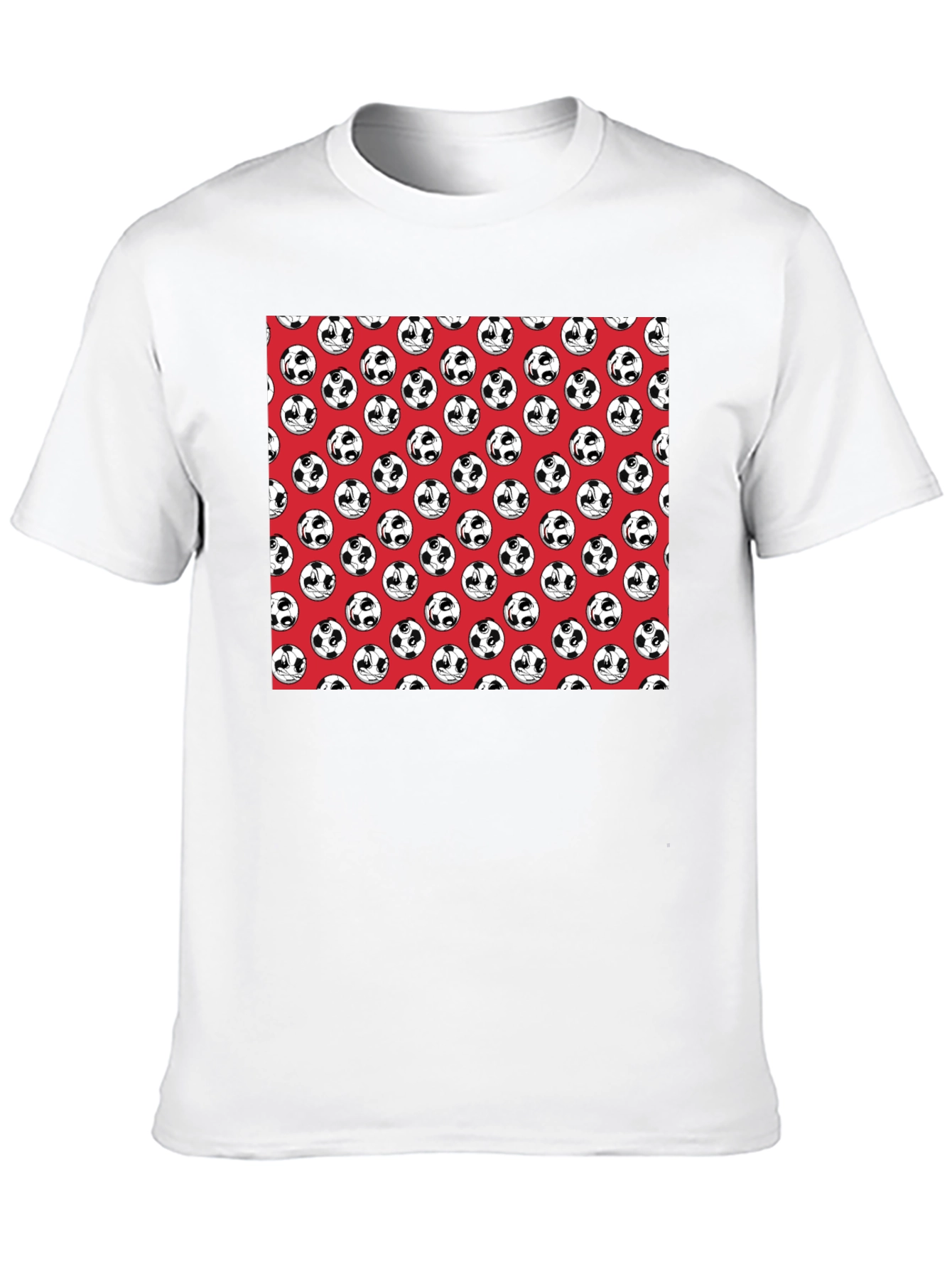 Panda Soccer Ball Pattern Mens Black T-Shirt