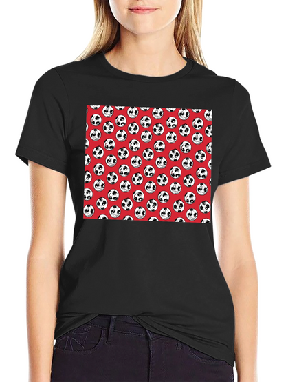 Panda Soccer Ball Pattern Mens Black T-Shirt
