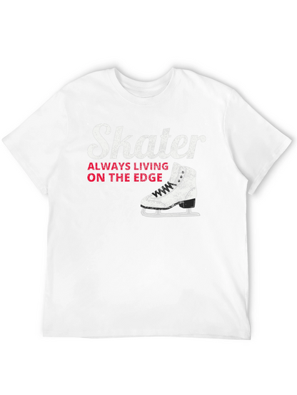 Skater Always Living on the Edge Black T-Shirt