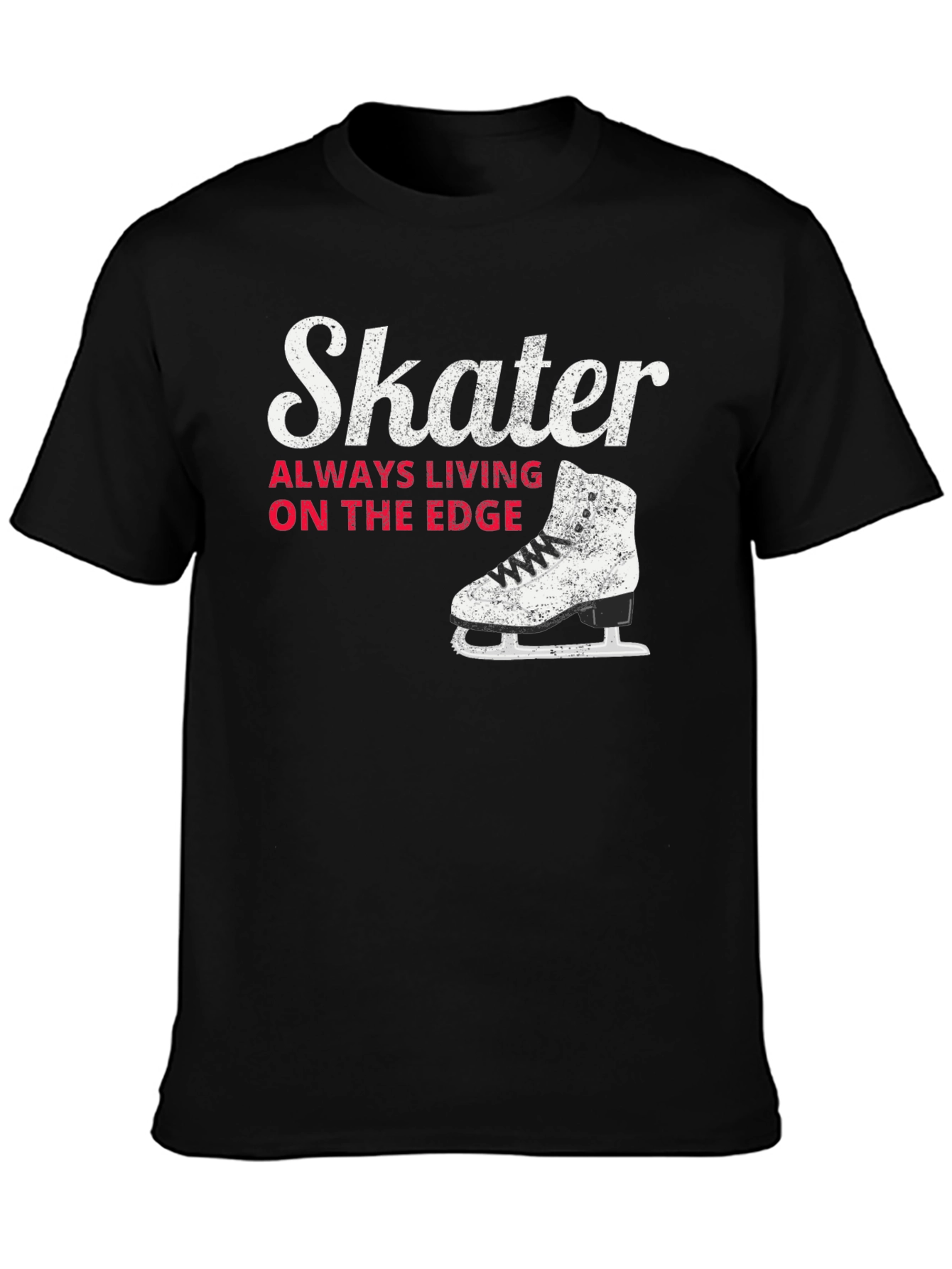 Skater Always Living on the Edge Black T-Shirt