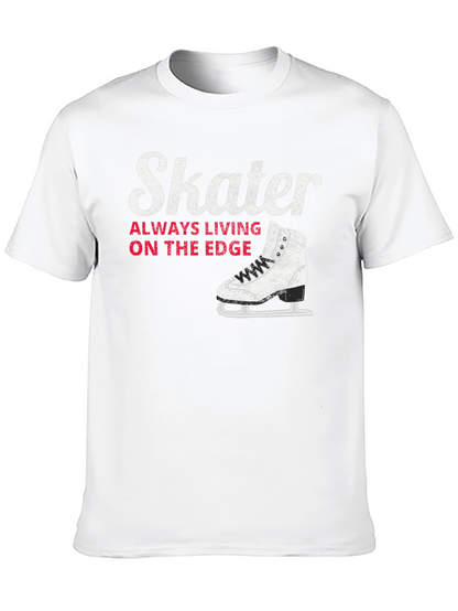 Skater Always Living on the Edge Black T-Shirt