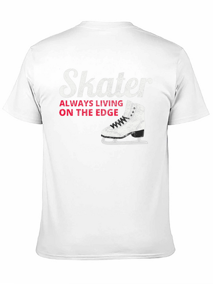Skater Always Living on the Edge Black T-Shirt