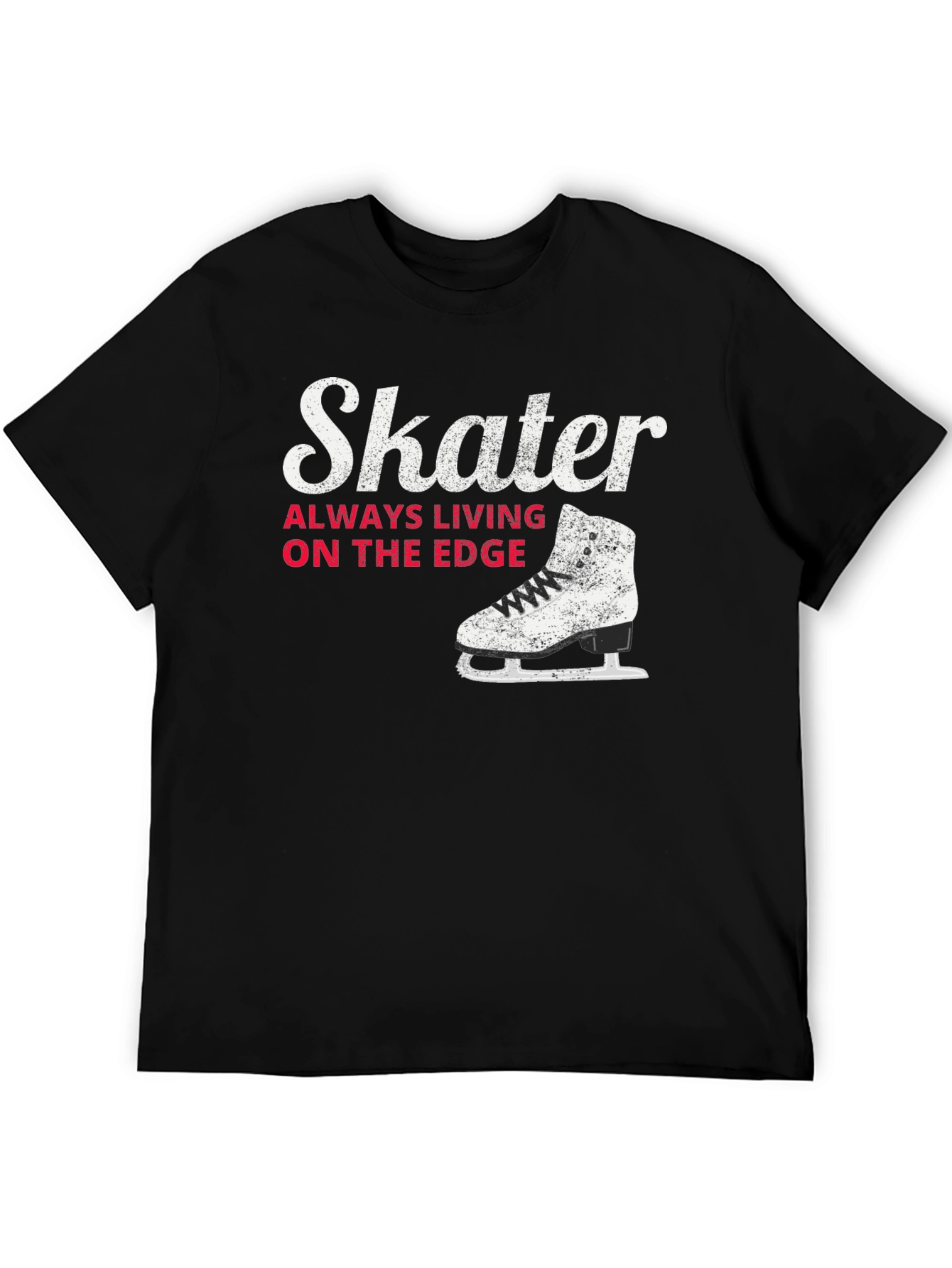 Skater Always Living on the Edge Black T-Shirt