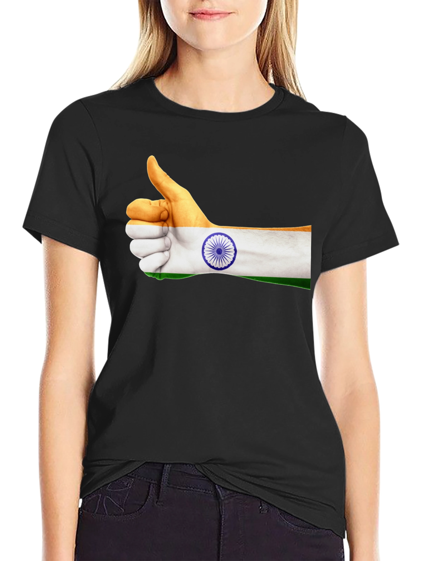 India Flag Thumbs Up Graphic Tee