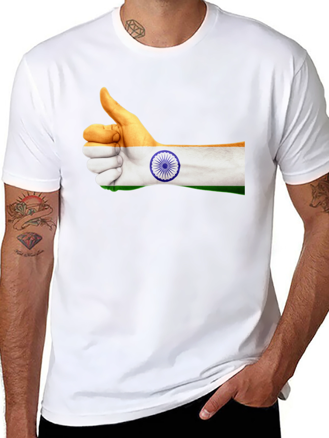 India Flag Thumbs Up Graphic Tee