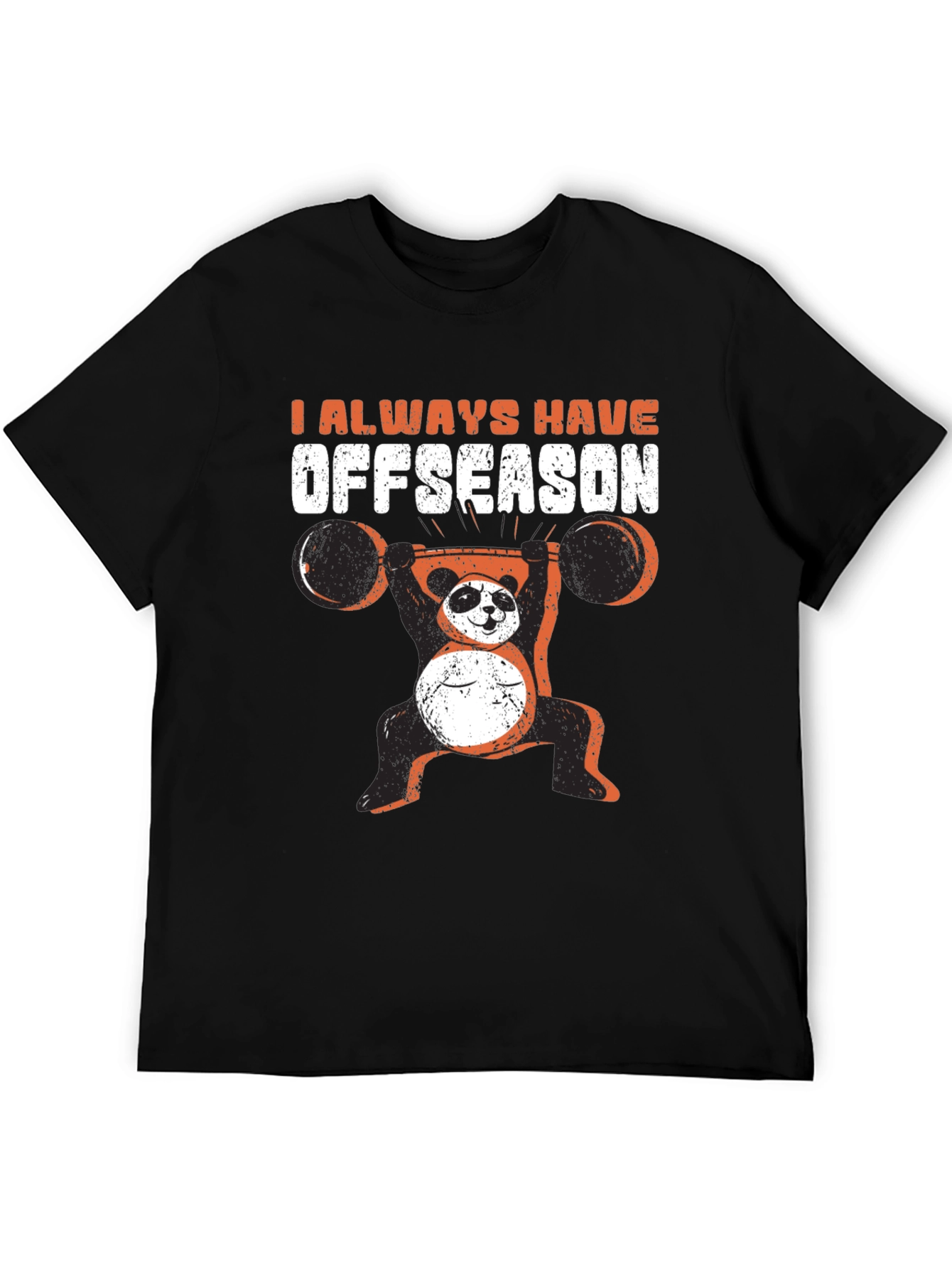 Funny Panda Offseason Black T-Shirt