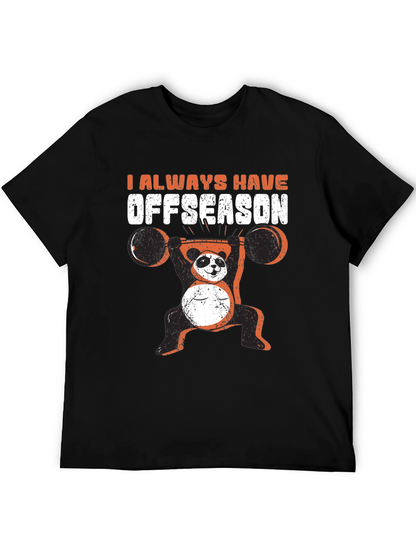 Funny Panda Offseason Black T-Shirt