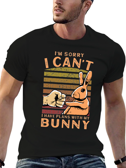 Bunny Plans Graphic Tee - Mens Black T-Shirt