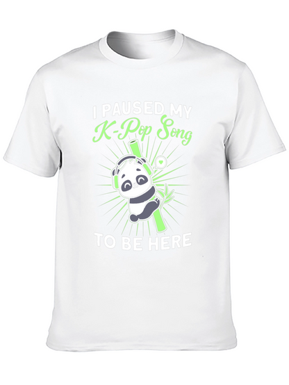 K-Pop Panda T-Shirt Funny Music Lover Tee