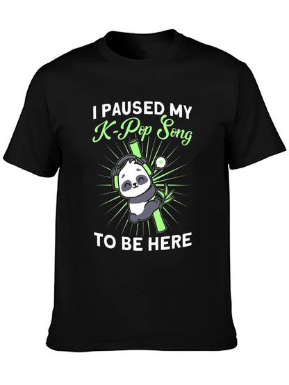 K-Pop Panda T-Shirt Funny Music Lover Tee