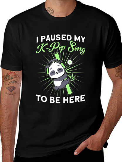 K-Pop Panda T-Shirt Funny Music Lover Tee