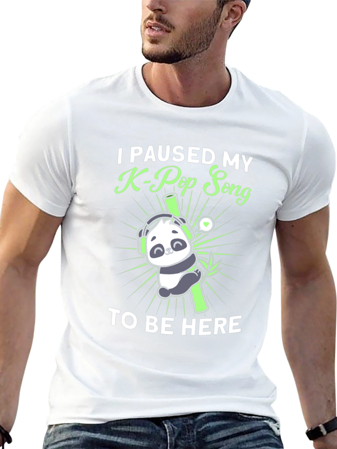 K-Pop Panda T-Shirt Funny Music Lover Tee