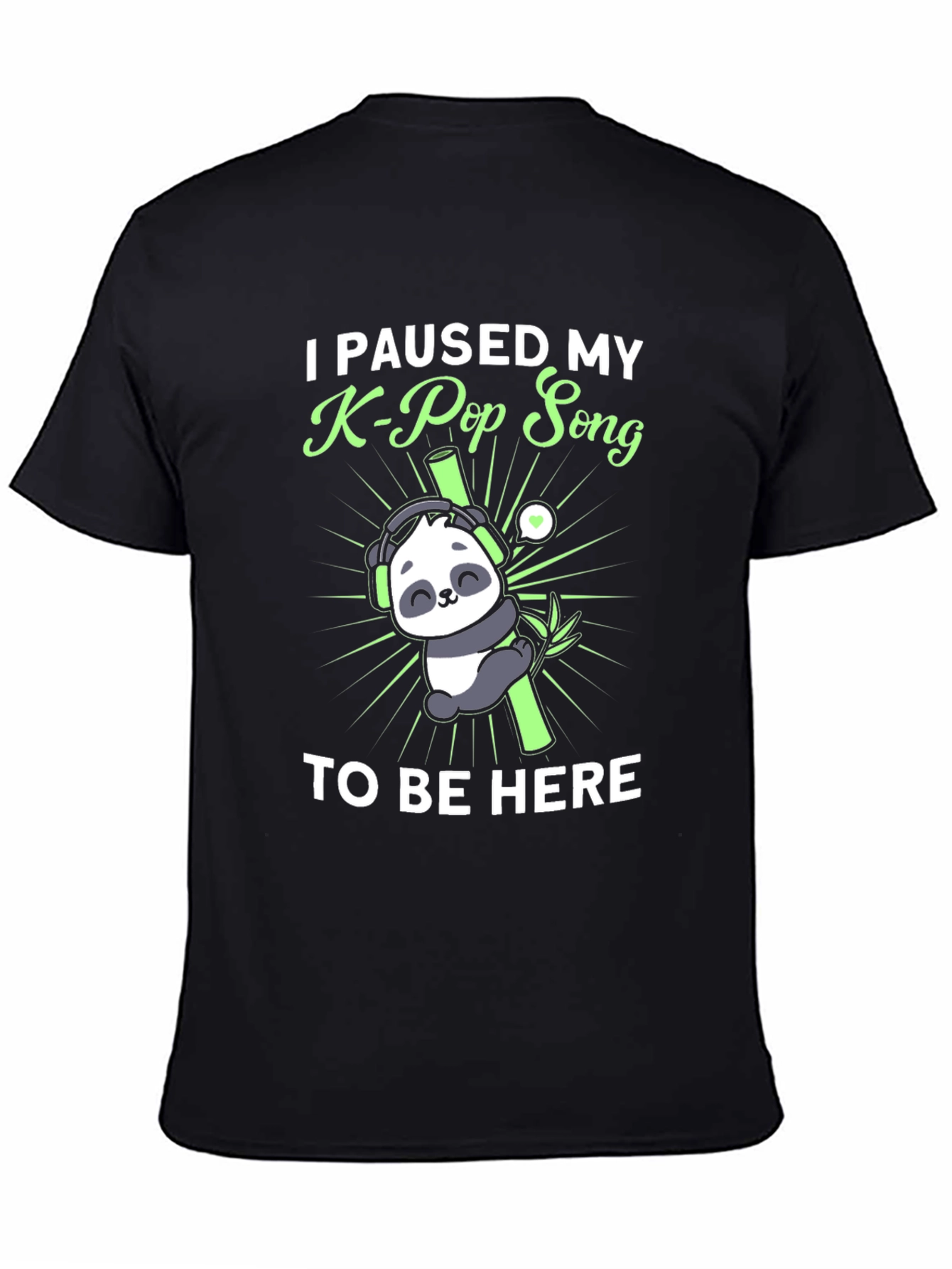 K-Pop Panda T-Shirt Funny Music Lover Tee