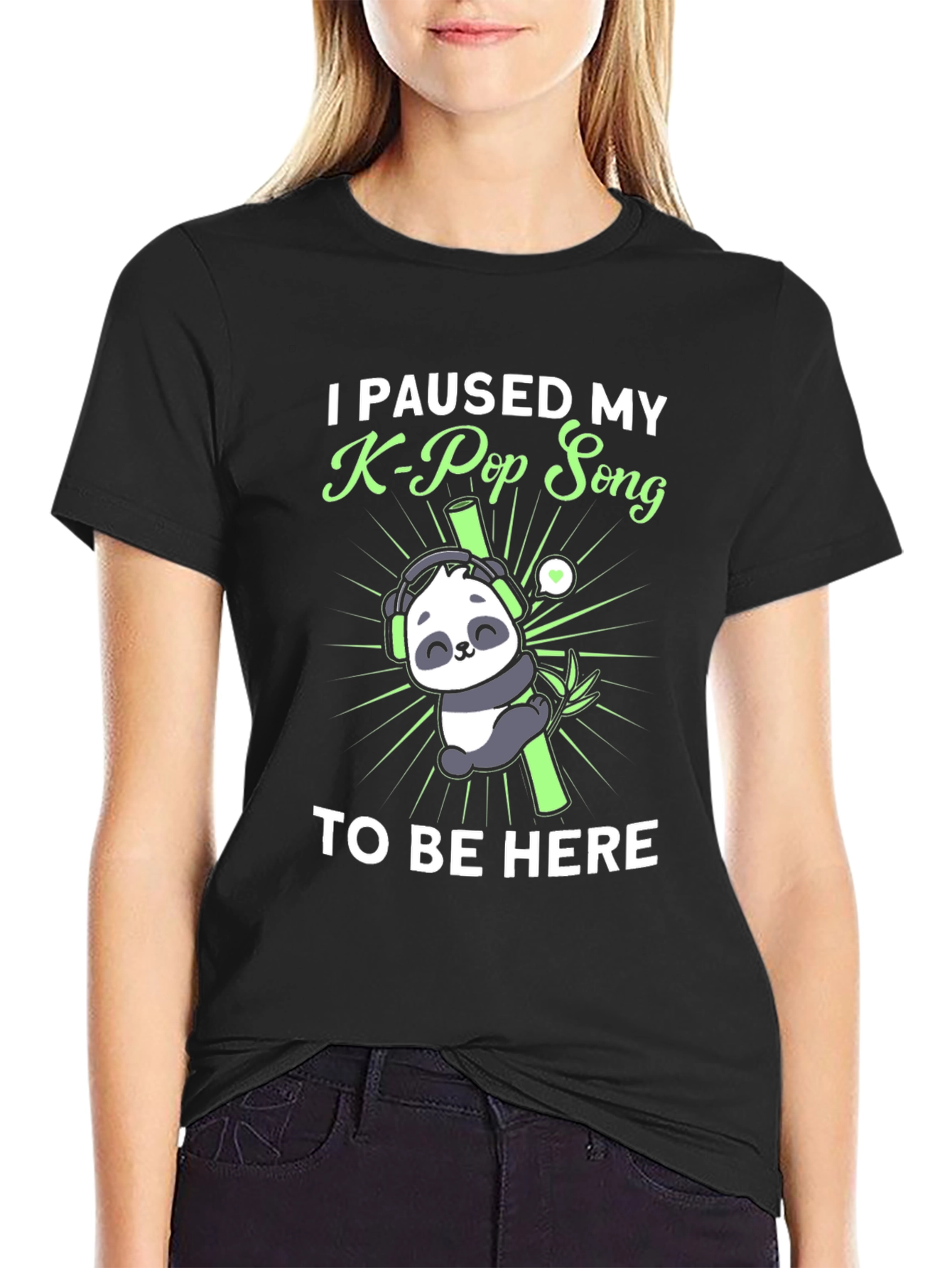 K-Pop Panda T-Shirt Funny Music Lover Tee