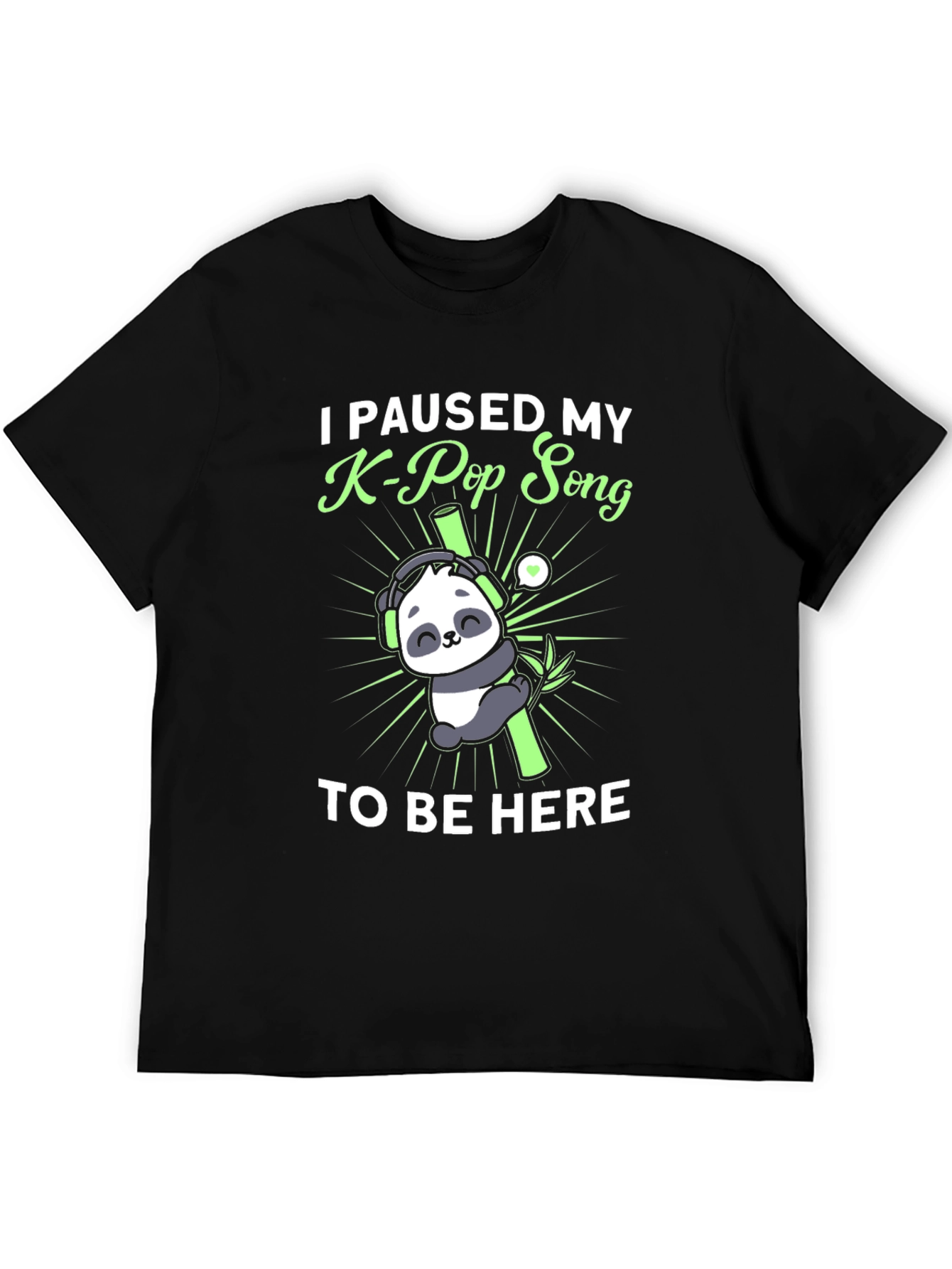 K-Pop Panda T-Shirt Funny Music Lover Tee