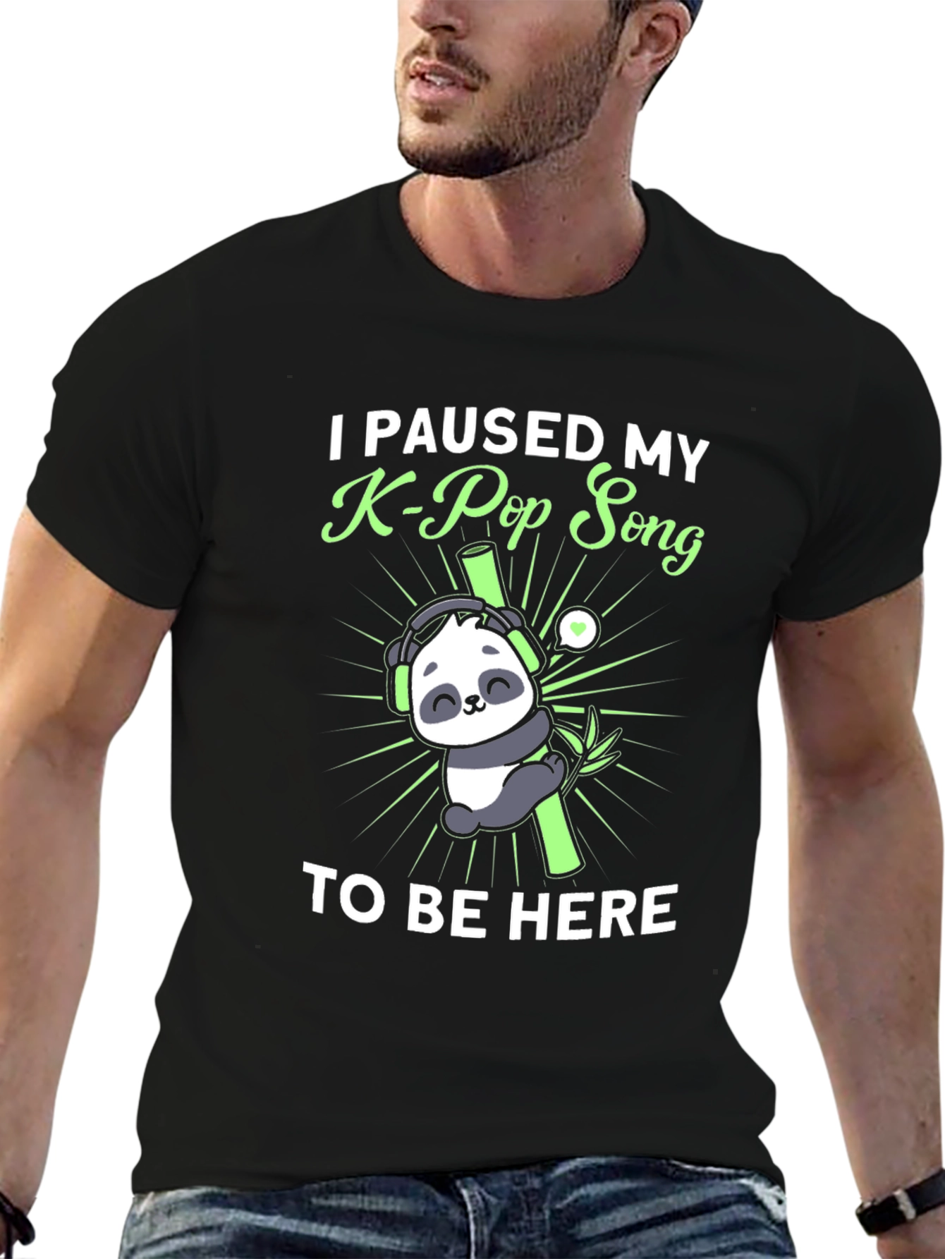 K-Pop Panda T-Shirt Funny Music Lover Tee