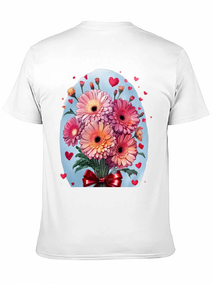 Floral Bouquet Heart T-Shirt - Romantic Design