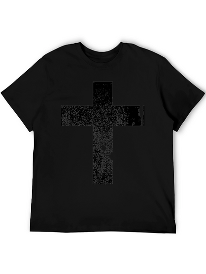 Black Cross Graphic T-Shirt - Religious Apparel