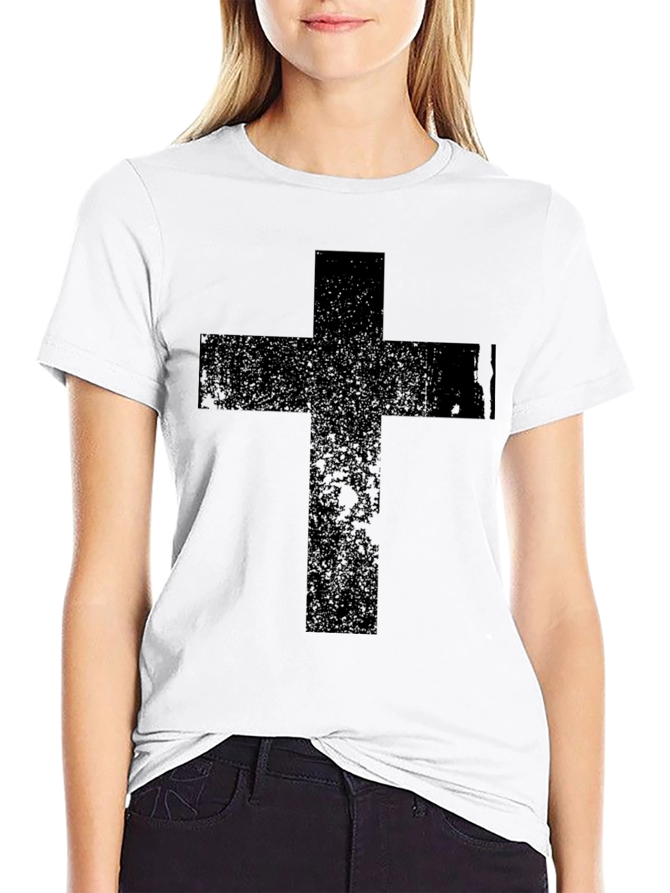 Black Cross Graphic T-Shirt - Religious Apparel