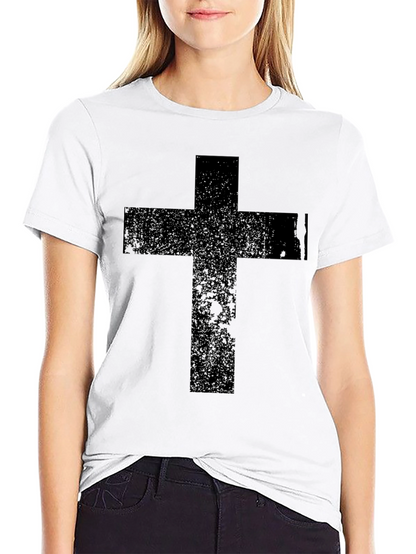 Black Cross Graphic T-Shirt - Religious Apparel