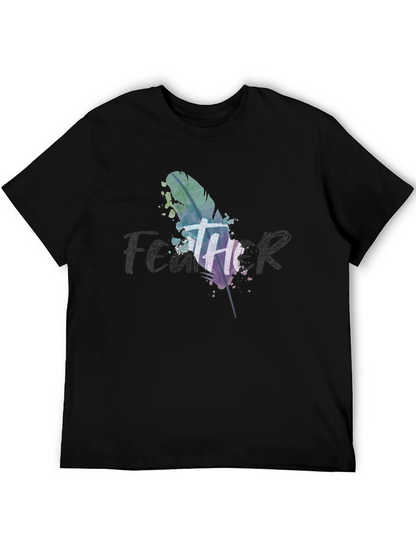 Feather Graphic T-Shirt - Mens Black Tee