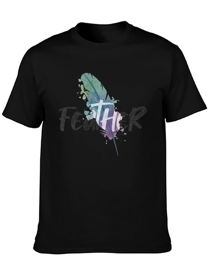 Feather Graphic T-Shirt - Mens Black Tee