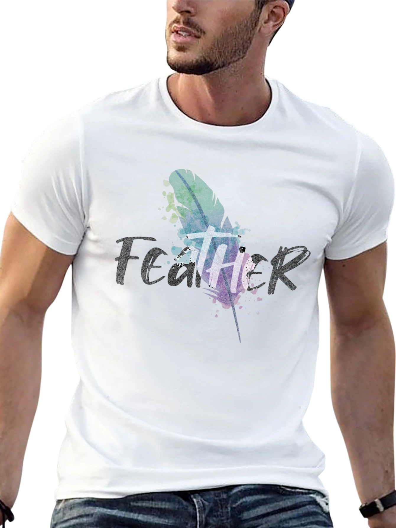 Feather Graphic T-Shirt - Mens Black Tee