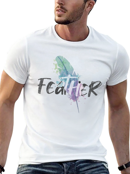 Feather Graphic T-Shirt - Mens Black Tee