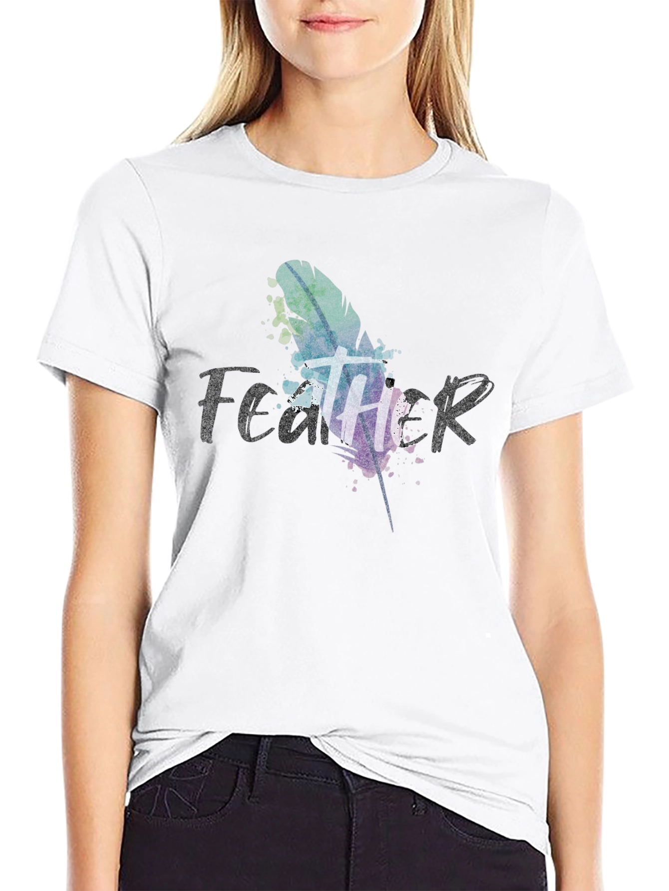 Feather Graphic T-Shirt - Mens Black Tee