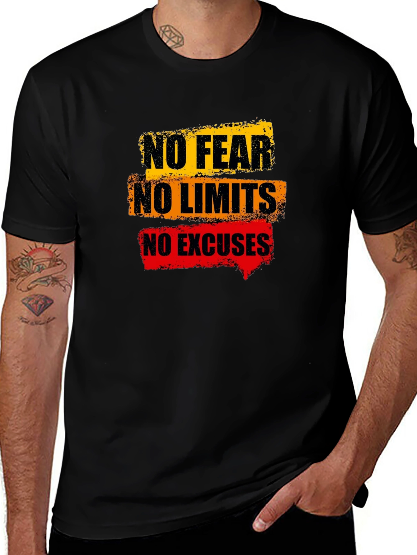 Motivational Graphic Tee - No Fear No Limits